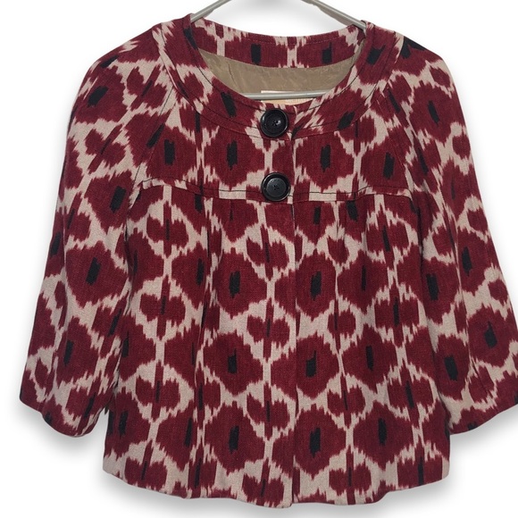 MICHAEL Michael Kors Jackets & Blazers - Michael Kors IKAT Swing Cropped Peplum Blazer With Pockets